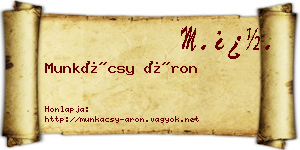 Munkácsy Áron névjegykártya