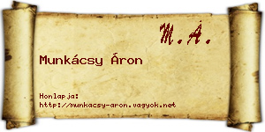 Munkácsy Áron névjegykártya